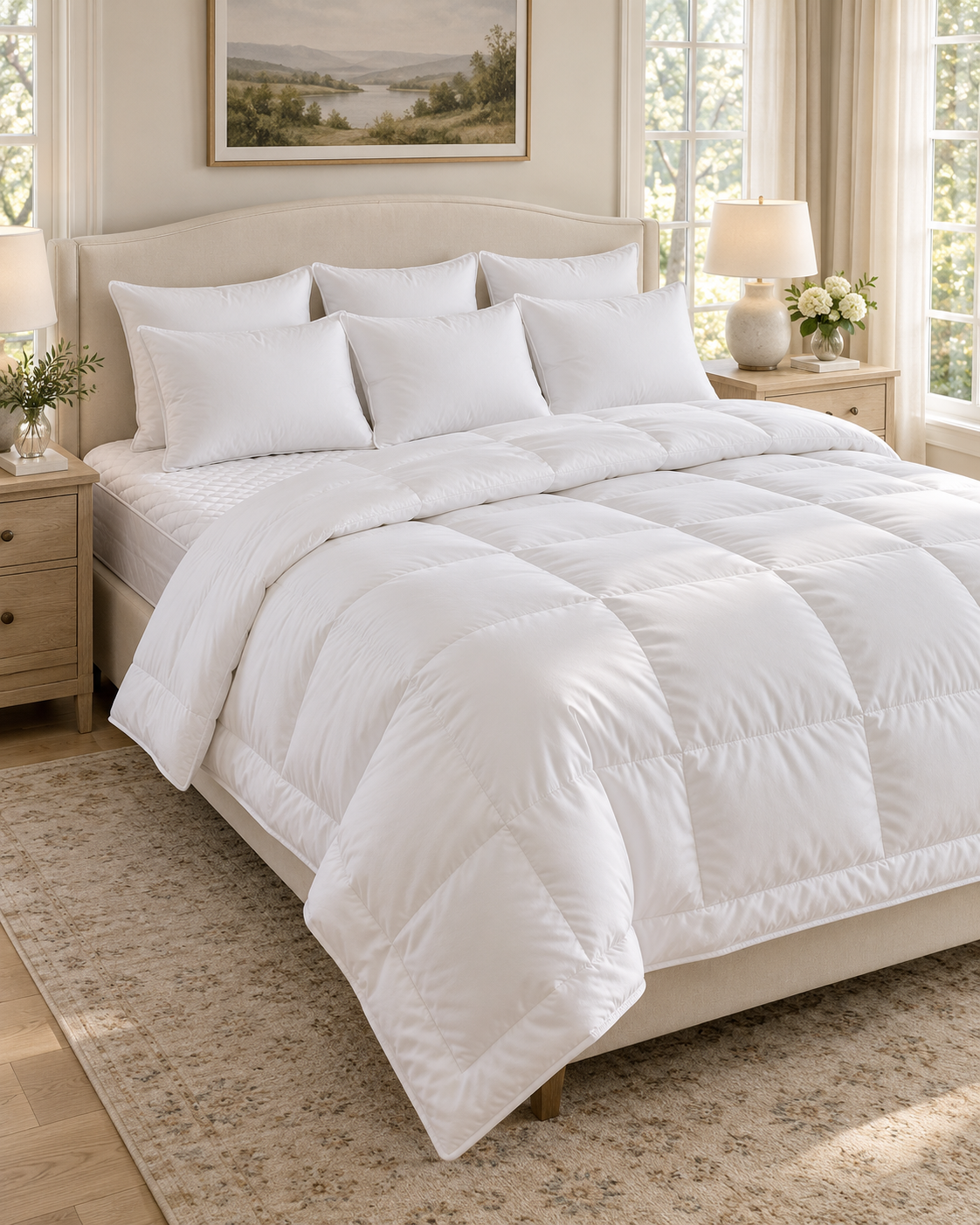 bed made with down alternative products