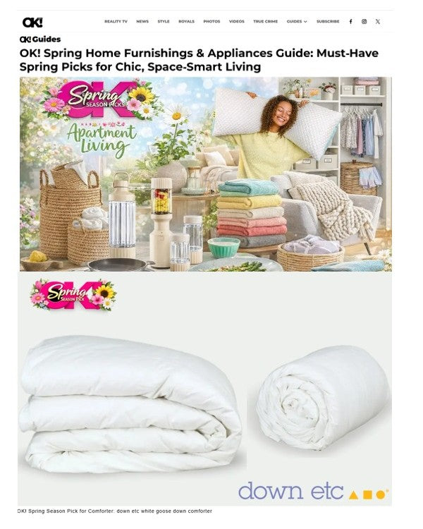OK! Spring Season Pick for Comforter: Our Summer-Weight White Goose Down Comforter