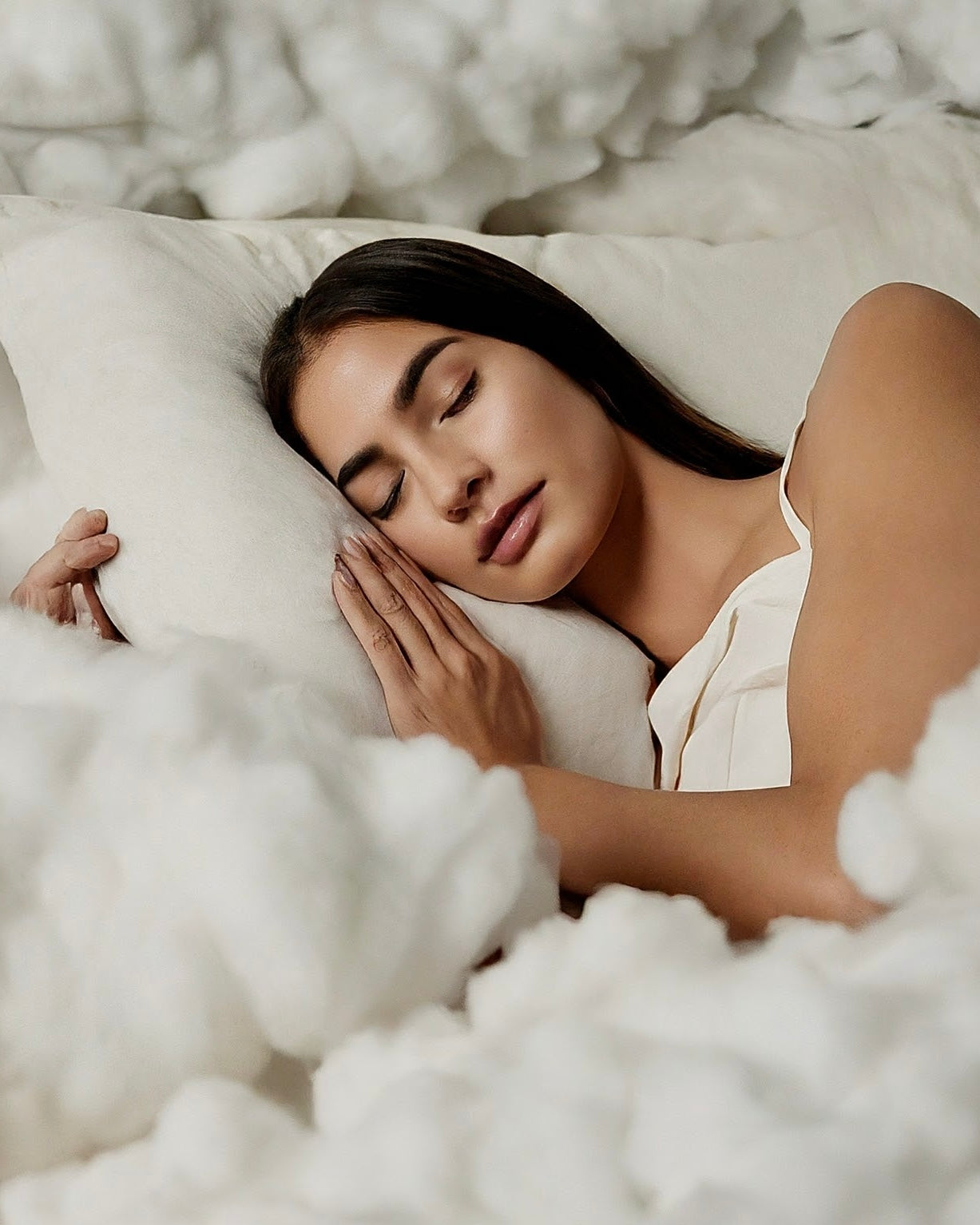 woman sleeping on pillow