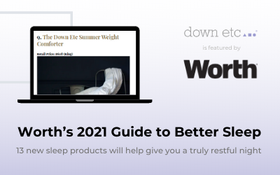 WORTH.COM FEATURES DOWN ETC'S SUMMER WEIGHT GOOSE DOWN COMFORTER