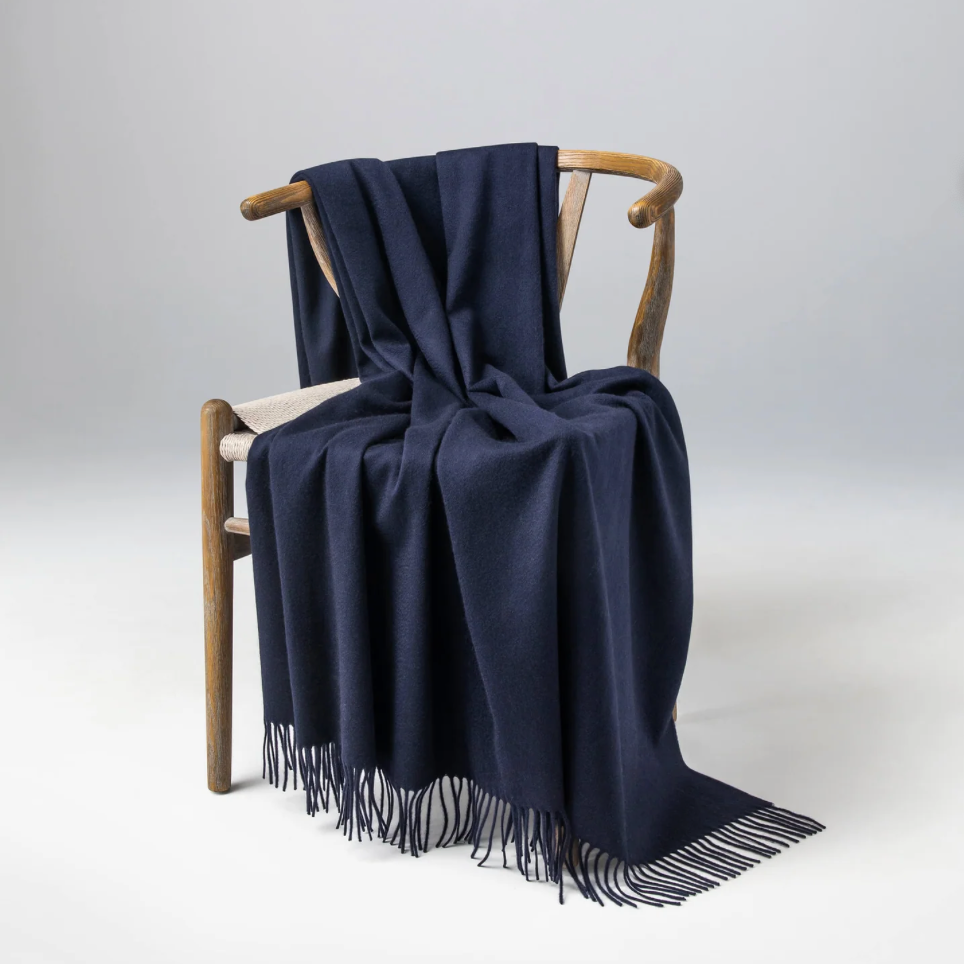 cashmere throw, latte