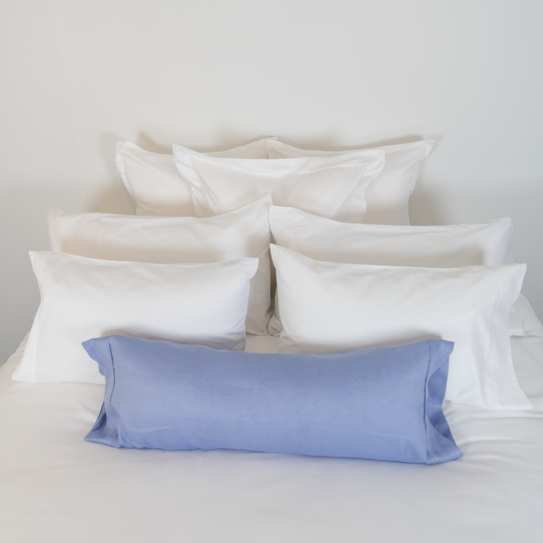 periwinkle linen covered pillow