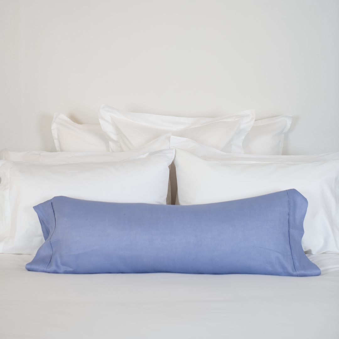 periwinkle linen covered pillow