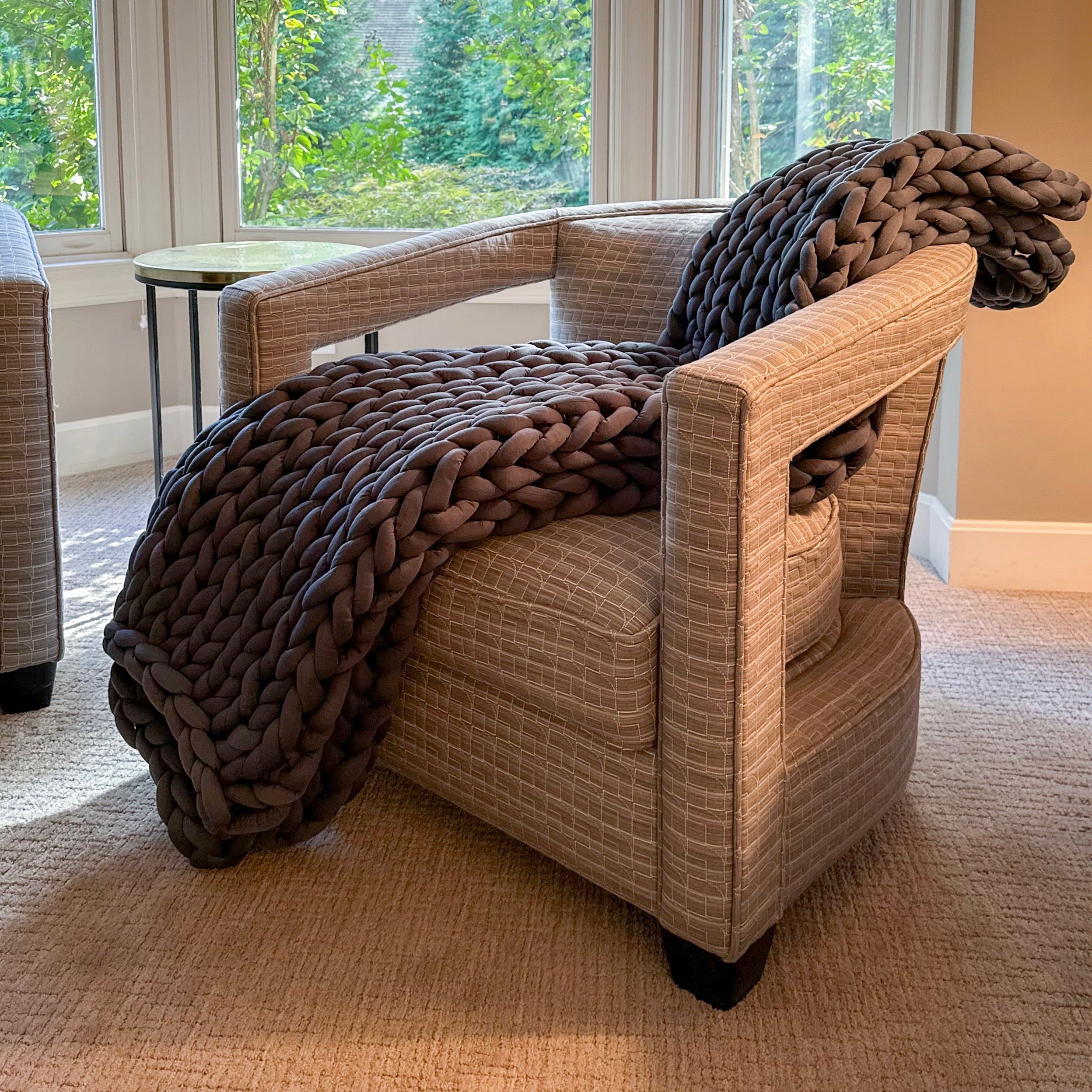 knitted weighted throw blanket