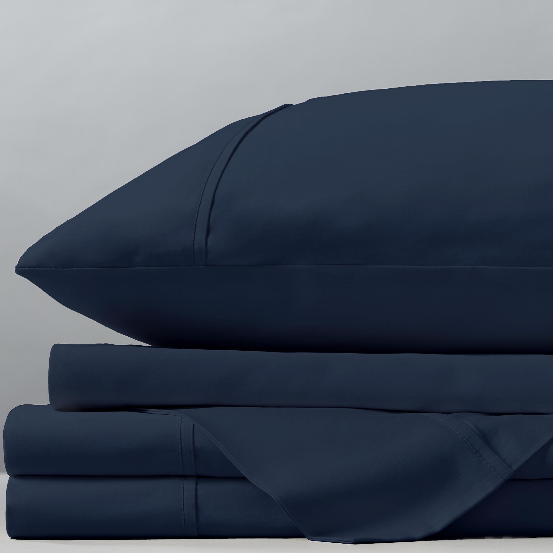 d.o.e. organic cotton pillowcase set, navy blue