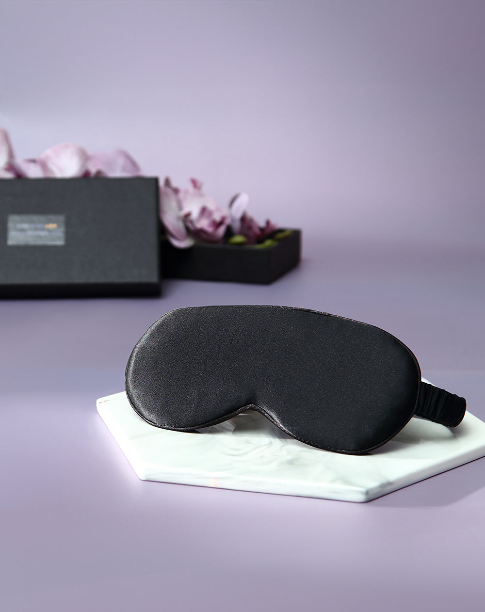 eyes down™ black silk eye mask