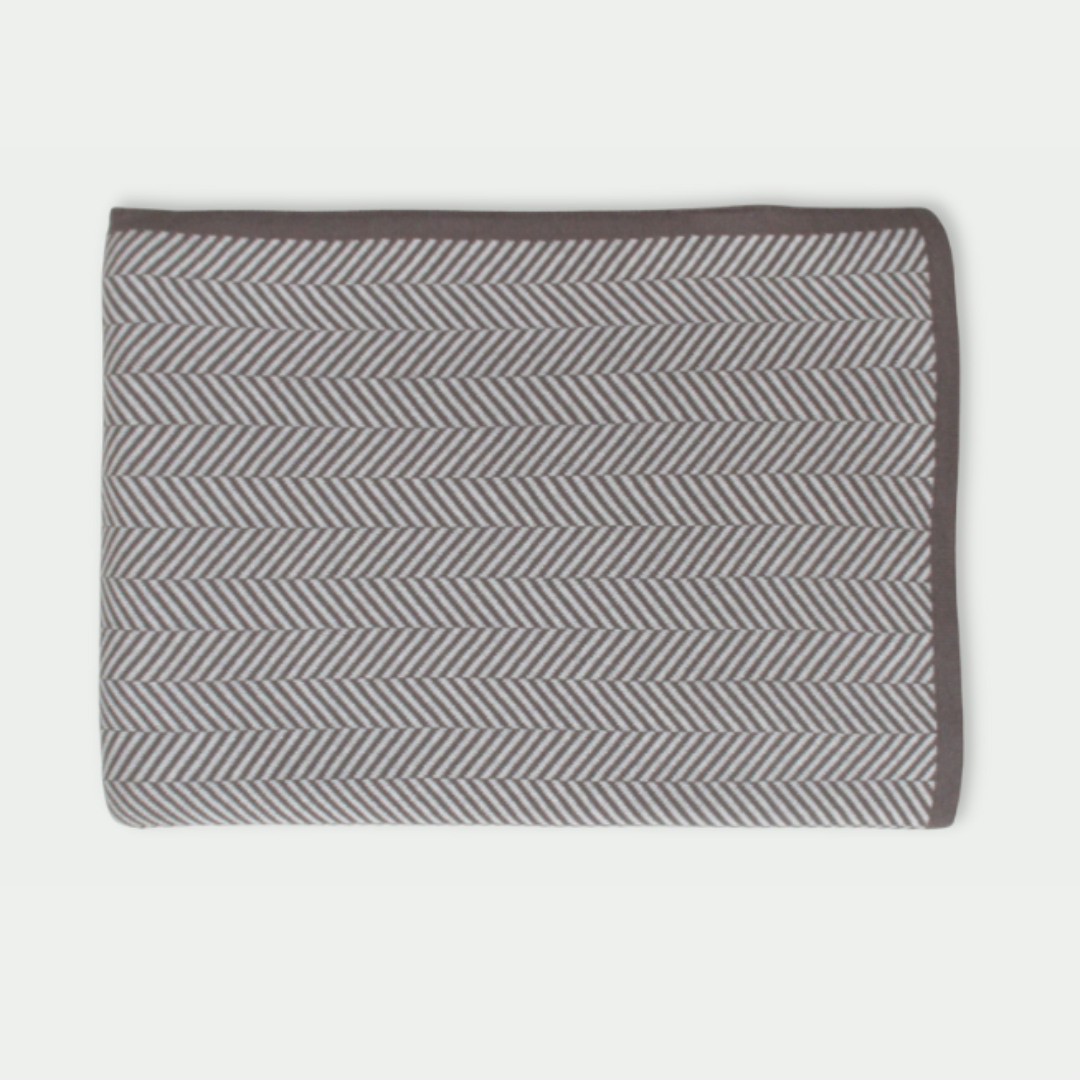 herringbone knitted throw