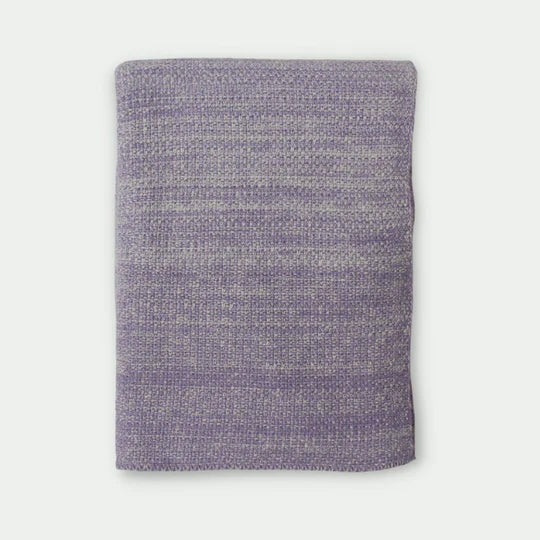 Purple Knitted Throw and Throw Pillow Set