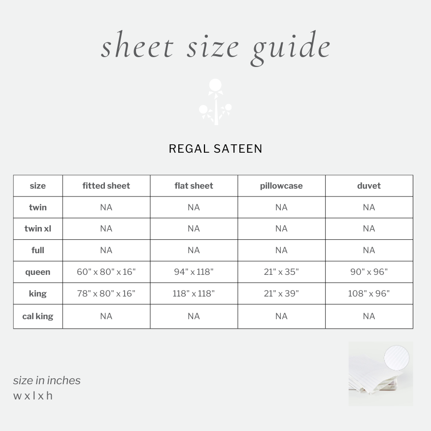 regal sateen flat sheet