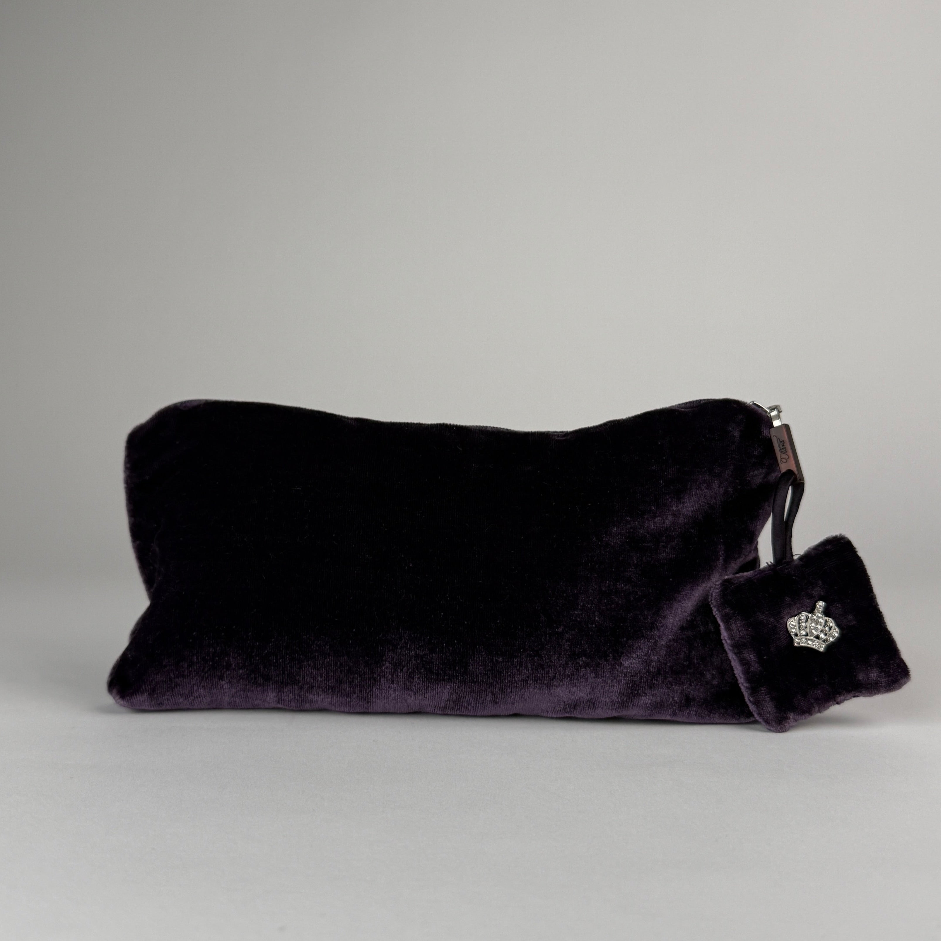 tiara cottons™ v-shaped periwinkle silk pillowcase + velvet travel bag