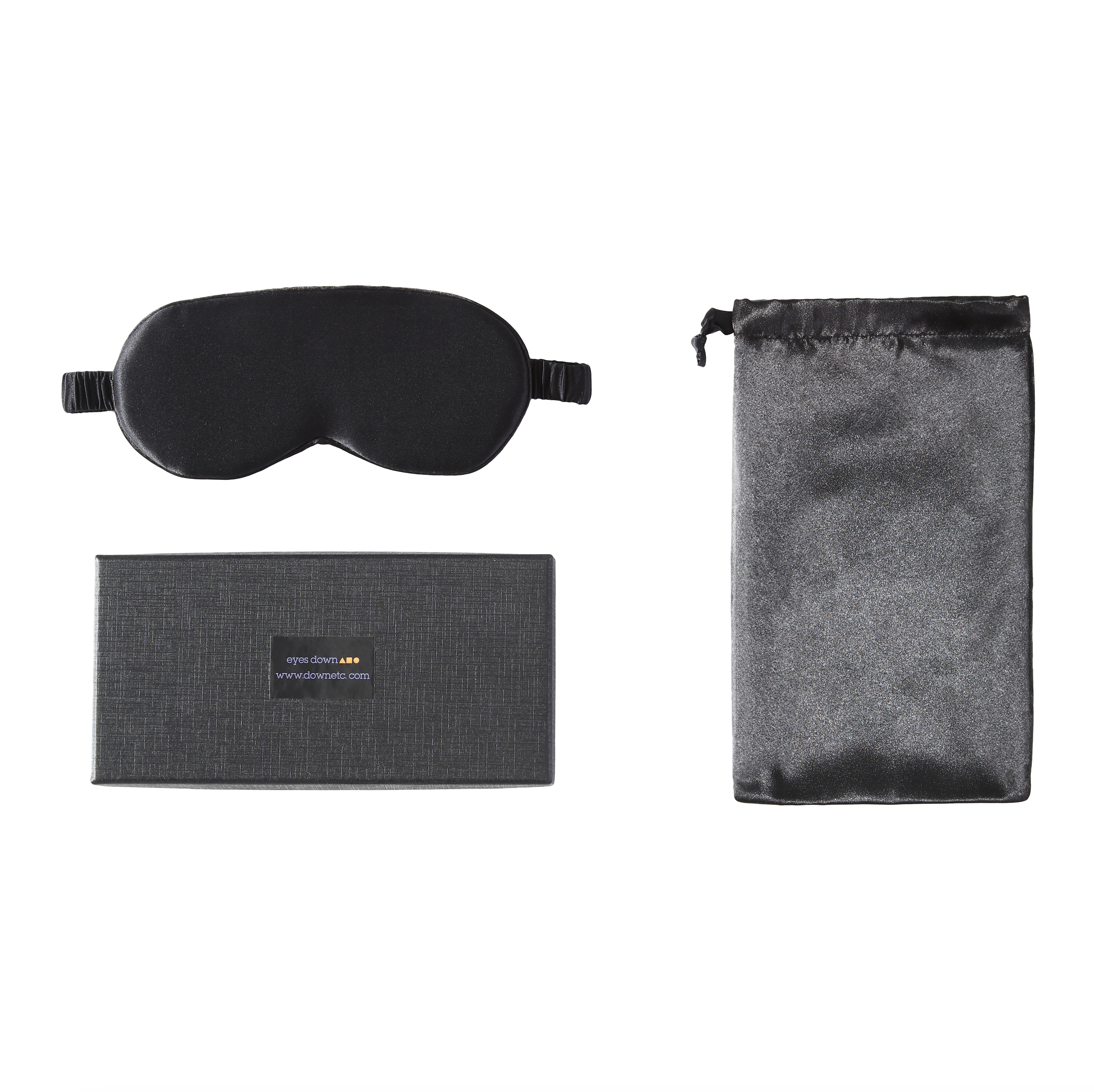 eyes down™ black silk eye mask