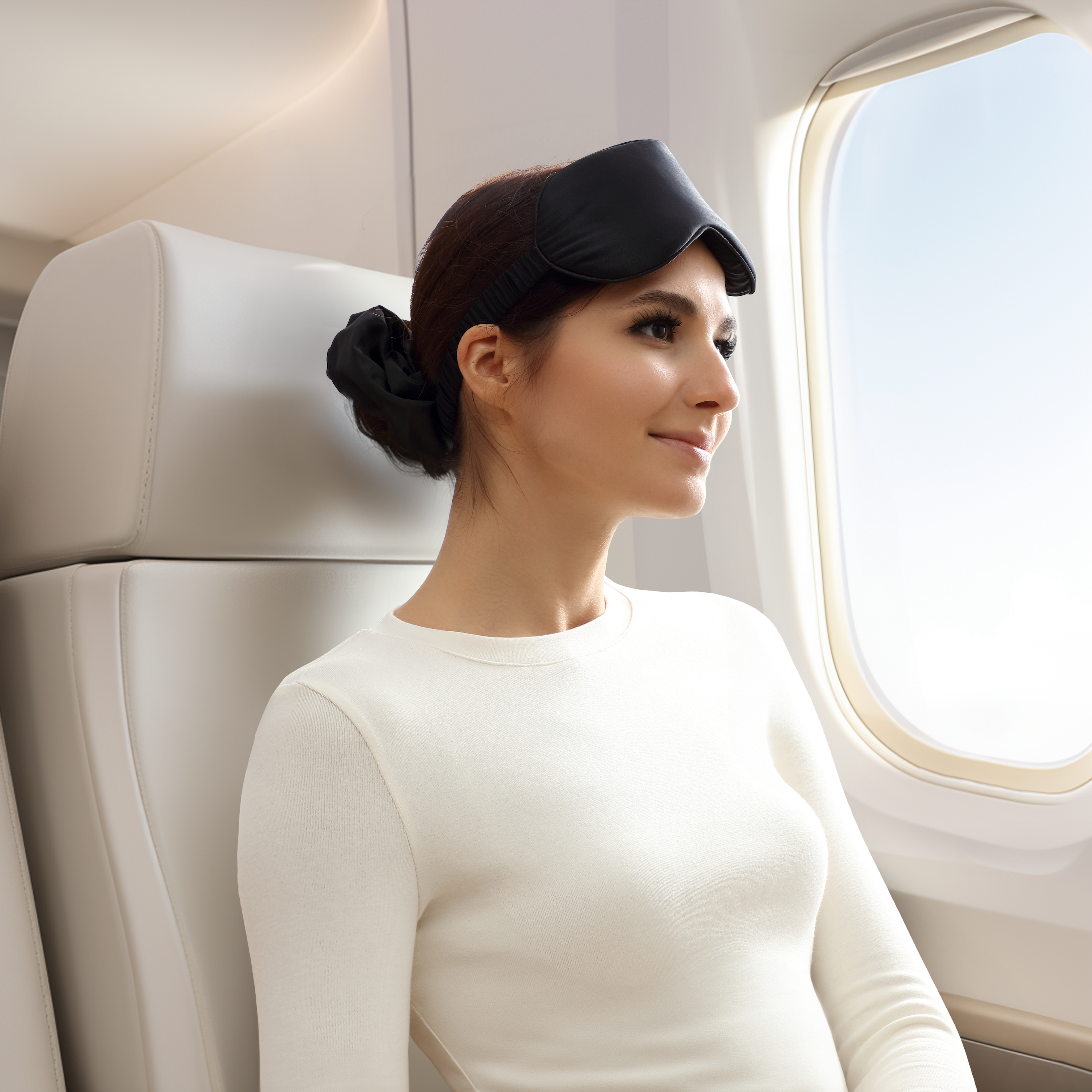 eyes down™ silk eye mask black