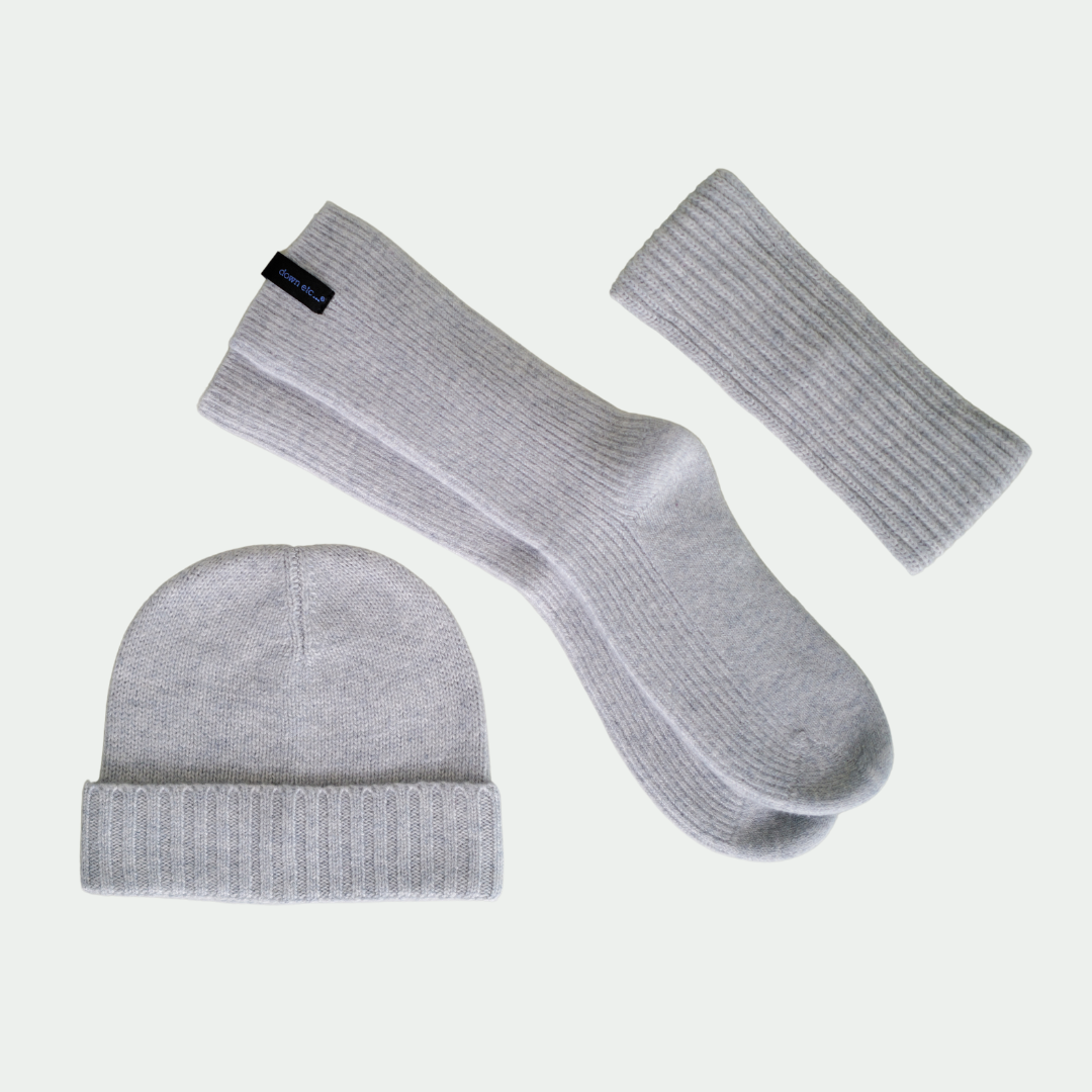 cashmere ribbed headband - super gray