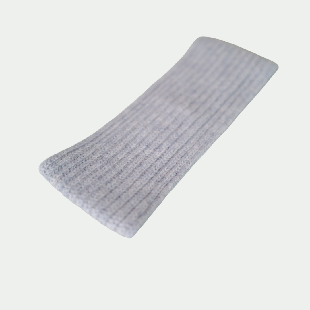 cashmere ribbed headband - super gray
