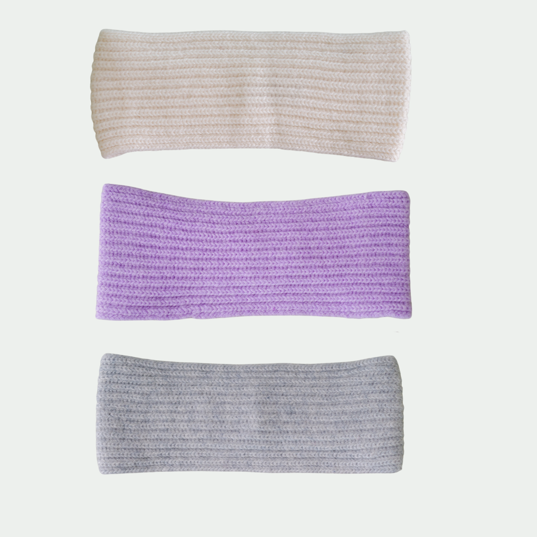 cashmere ribbed headband - super gray