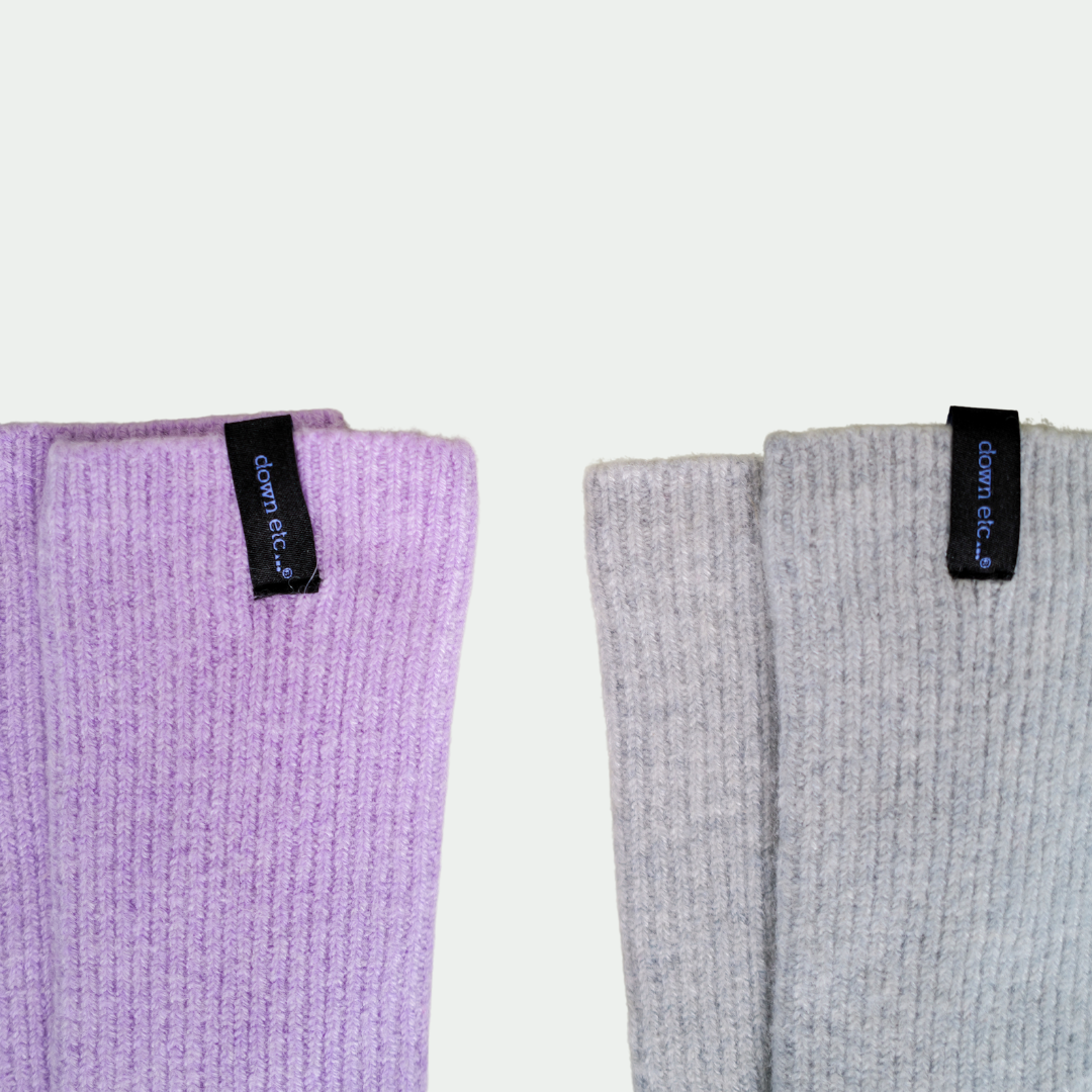 cashmere ribbed bed socks, super gray