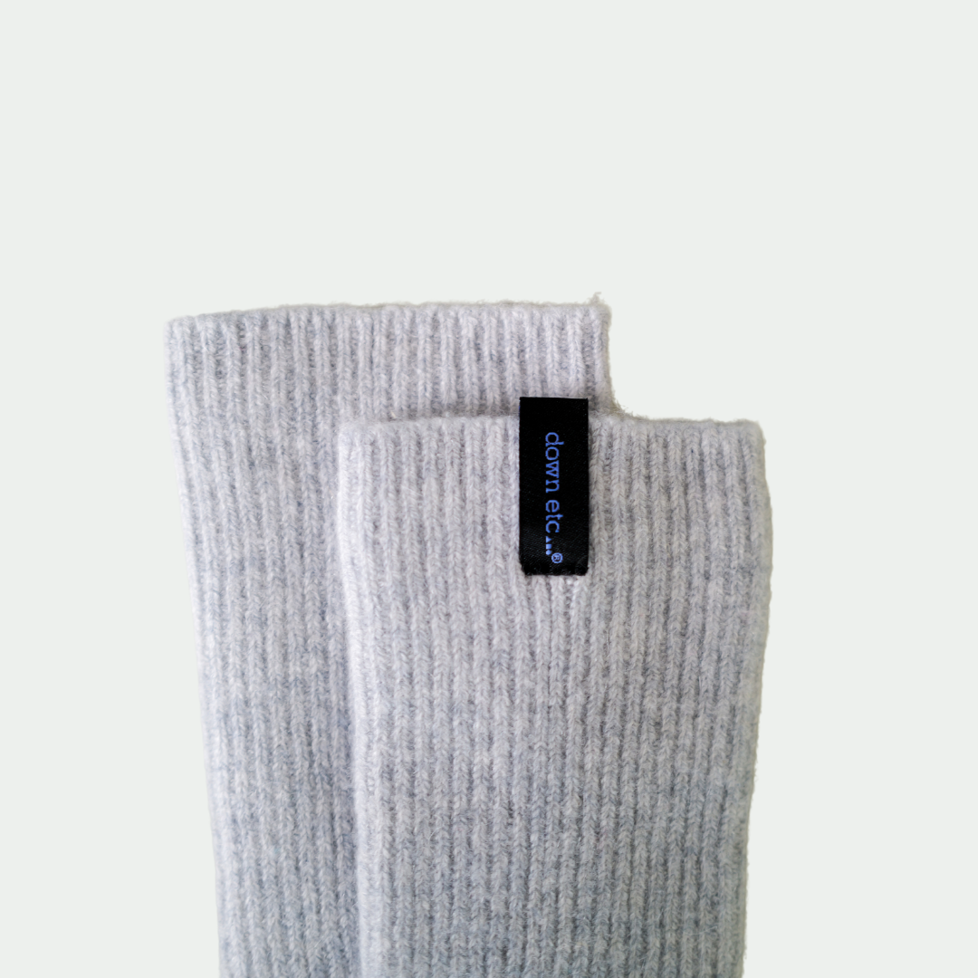 cashmere ribbed bed socks, super gray