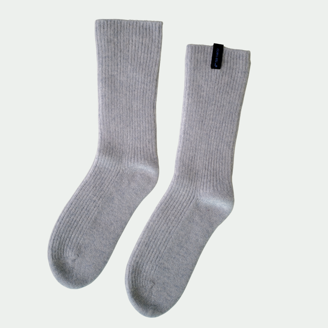 Cashmere Ribbed Bed Socks