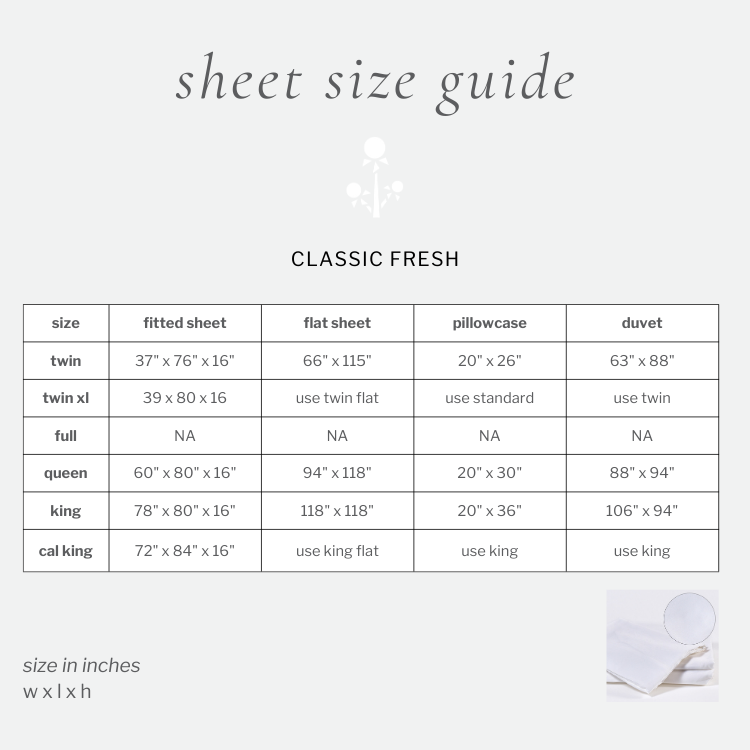 classic fresh sheet set