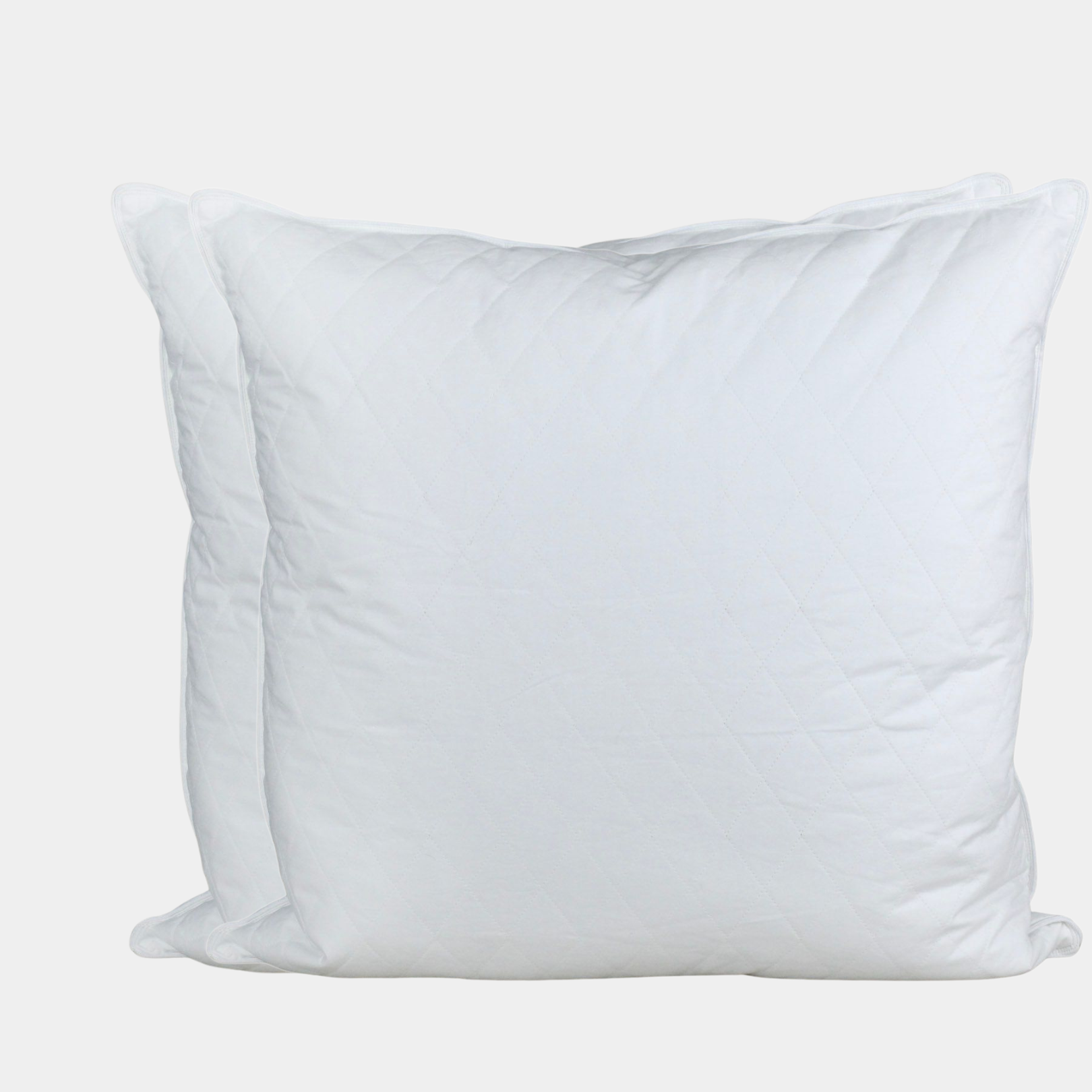 Diamond Support® Euro Square Pillow Bundle: diamond support white goose down and feather pillows and pillow protectors