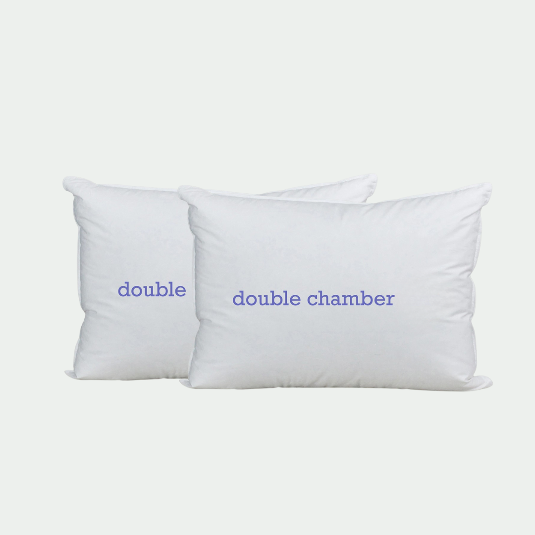 double chamber pillows with pillow protectors bundle