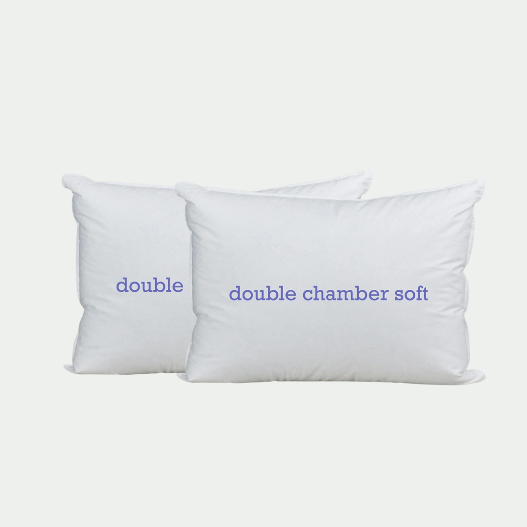 double chamber pillows with pillow protectors bundle