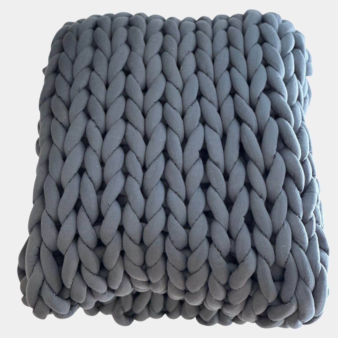knitted weighted throw blanket