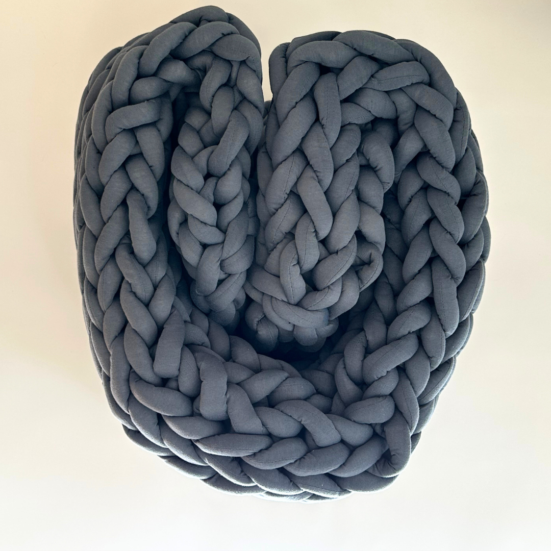 knitted weighted throw blanket