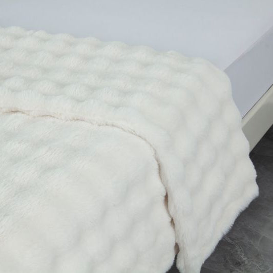 scotia sea faux fur luxe throw, white