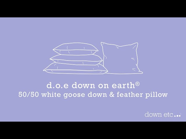 Down on Earth 50/50 White Goose Down and Feather Pillow with Organic Cotton Ticking Video