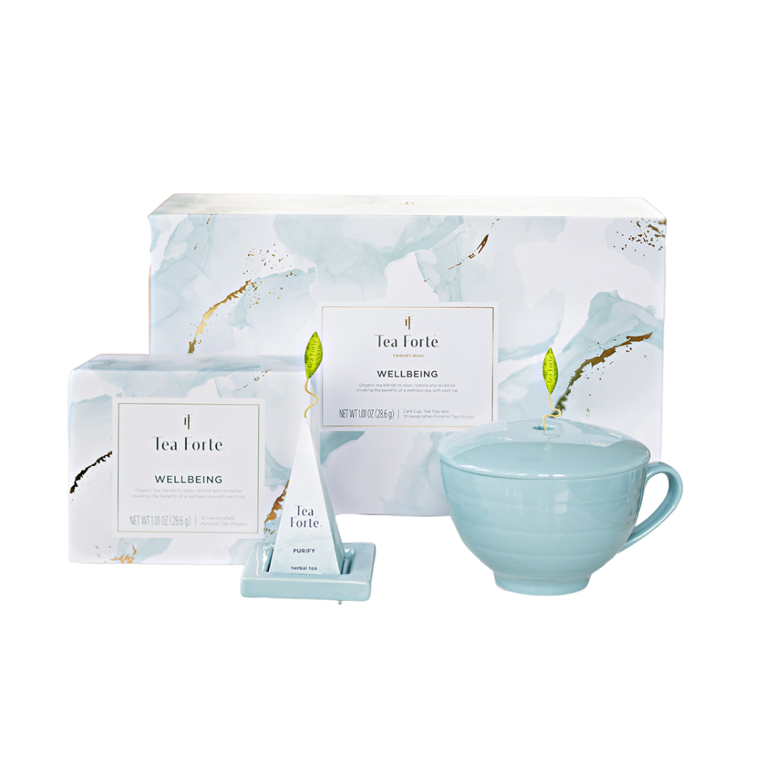 Tea Forté Wellbeing Gift Set down etc