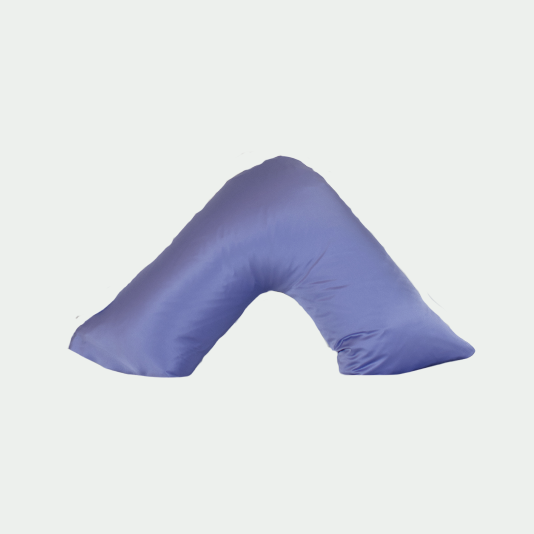 tiara cottons™ v-shaped periwinkle silk pillowcase + velvet travel bag