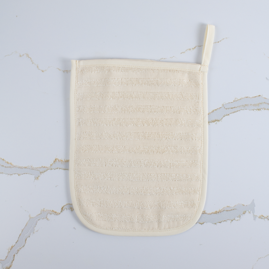 wash me tender™ silk and organic cotton ribbed washcloth and mitt duo