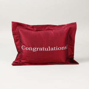 Congratulations! decorative feather pillow