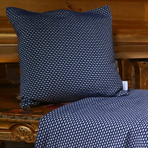 navy blue knitted throw pillow