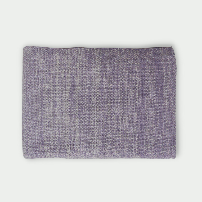 purple knitted throw