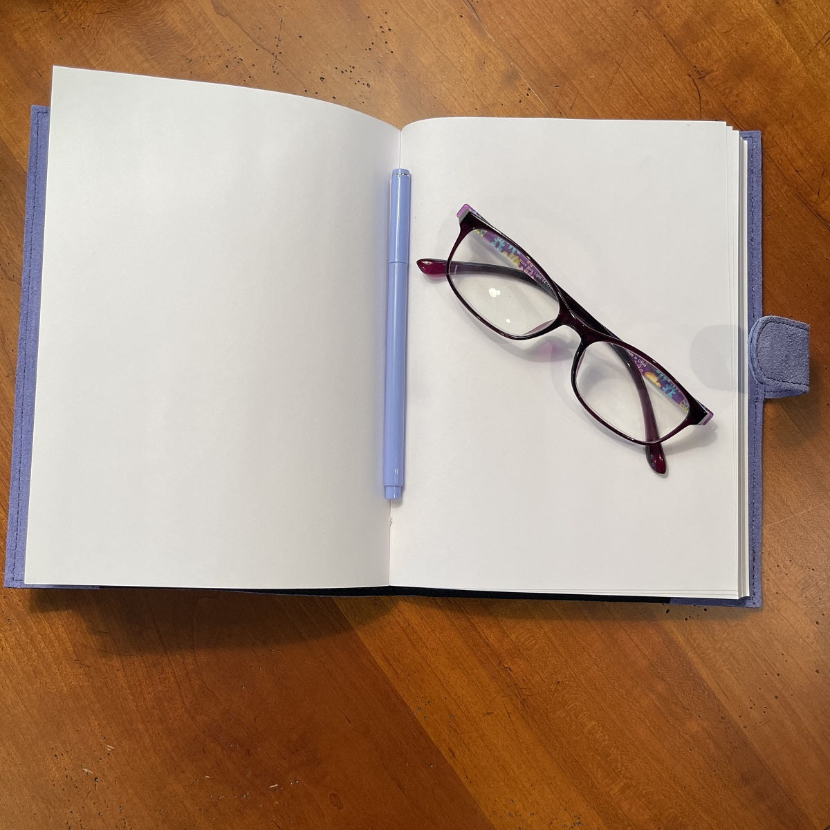 write it down periwinkle suede notebook
