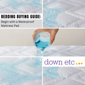 Fall 2022 Bedding Buying Guide liquid pouring on mattress pad