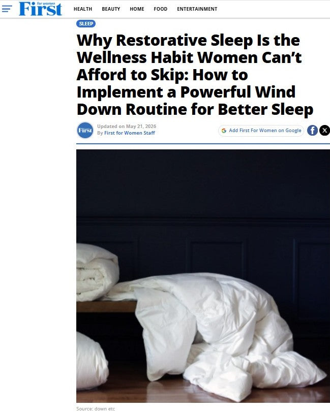 First for Women Features down etc's Leadership in the Sleep and Wellness Space