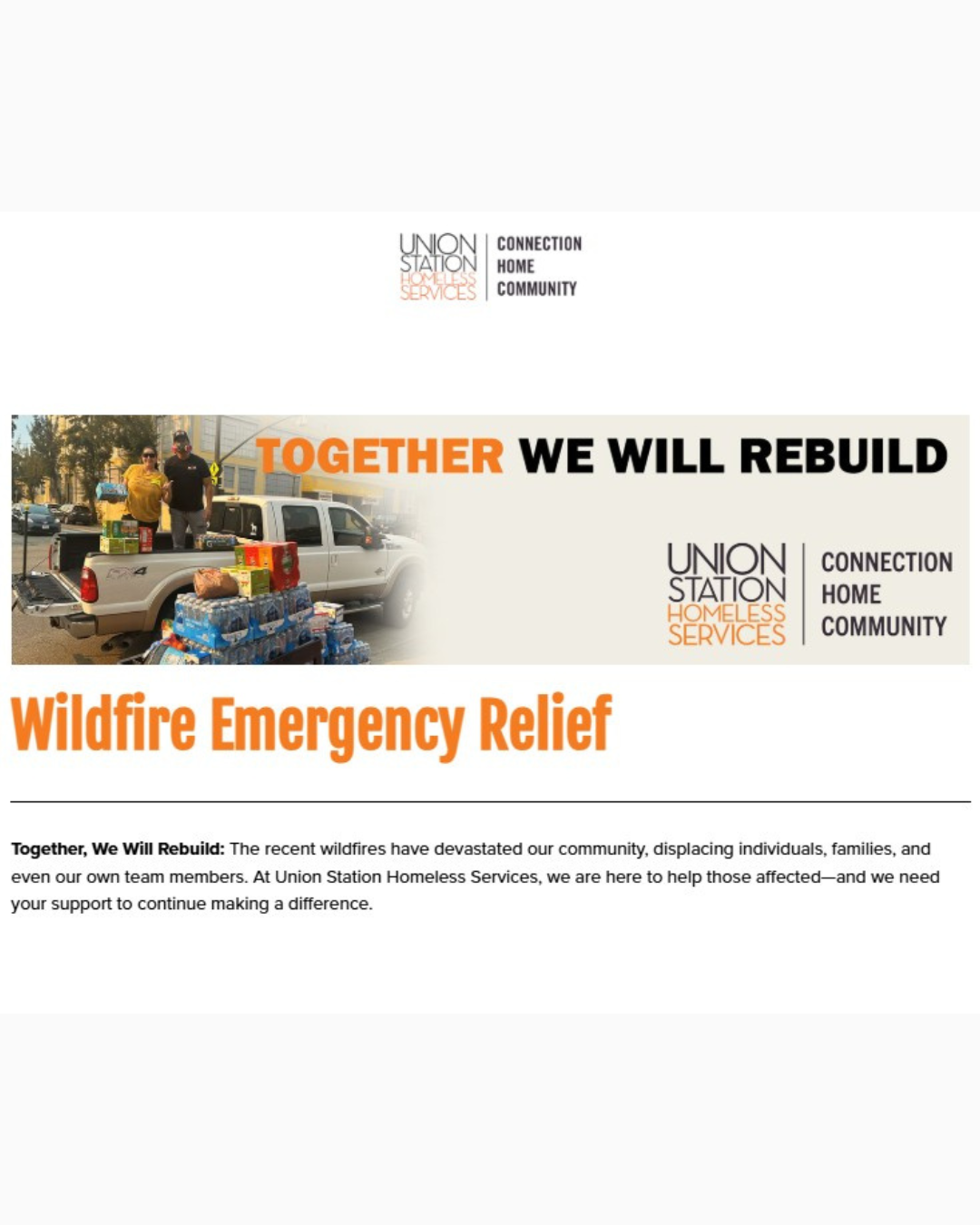 down etc Offers Bedding and Support to Southern California Communities Affected by Wildfires