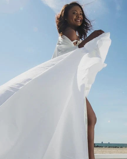 woman wrapped in sheet