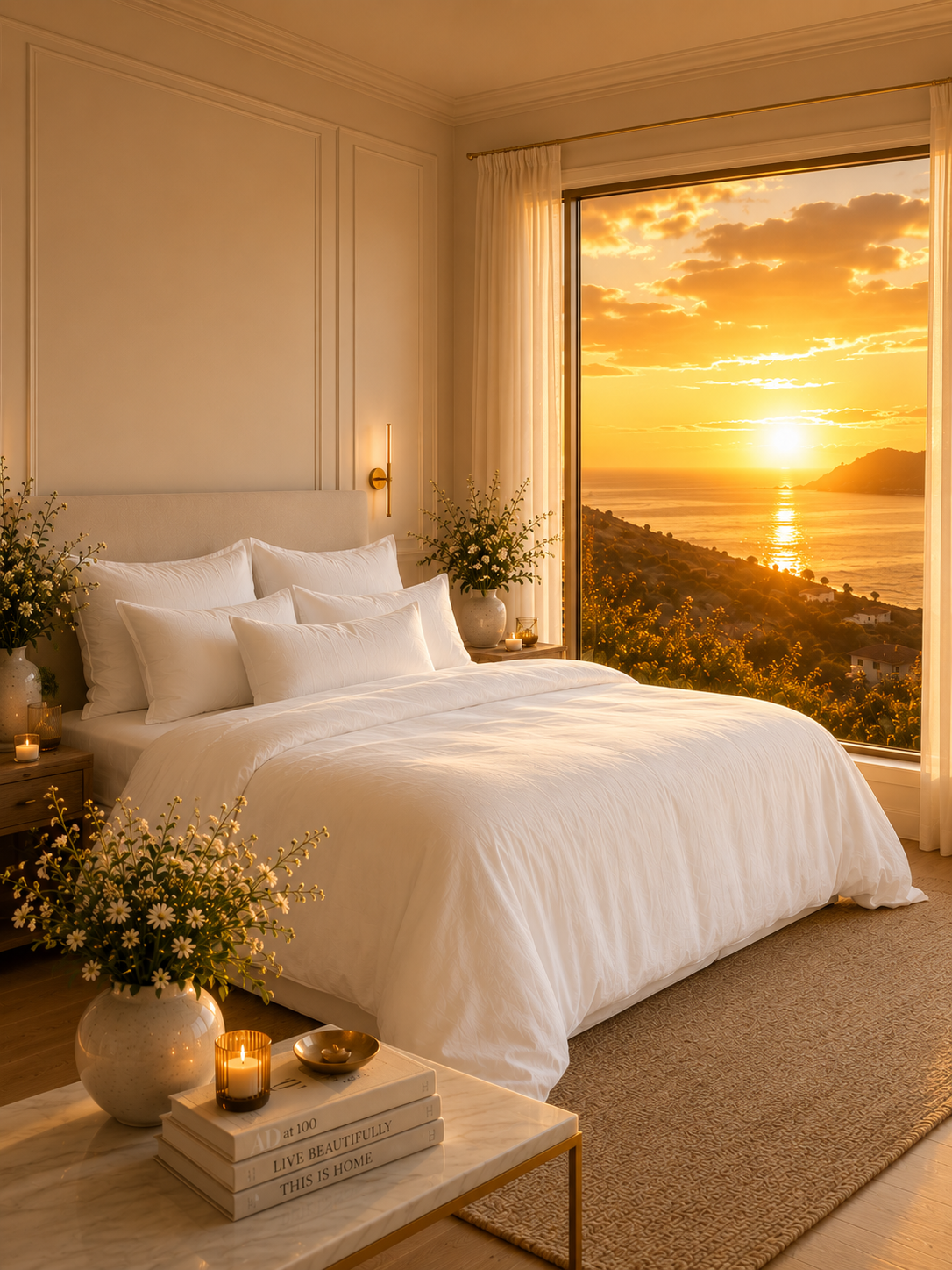 bedroom with sunrise