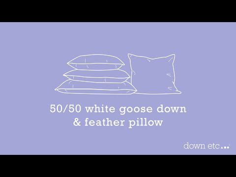 50/50 White Goose Down & Feather Pillow Video