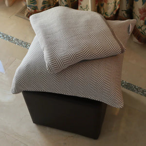 Herringbone Knitted Throw and Throw Pillow Limited Edition Set