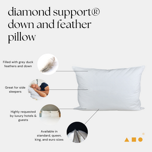 diamond support® down and feather pillow
