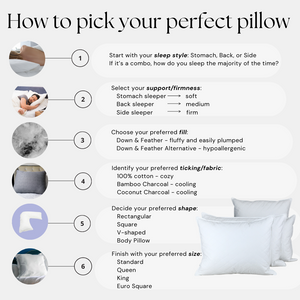 50%/50% white goose down and feather pillow