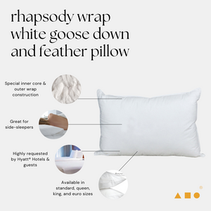 rhapsody wrap white goose down and feather pillow