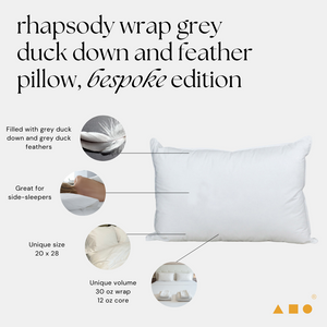 rhapsody wrap down and feather pillow, bespoke edition