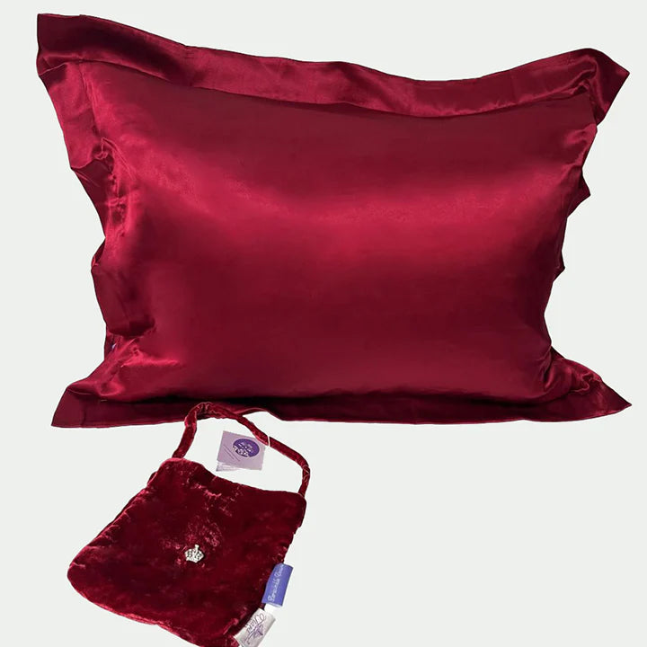 tiara silks® aromatherapy silk holiday pillowcase and velvet travel bag with handle