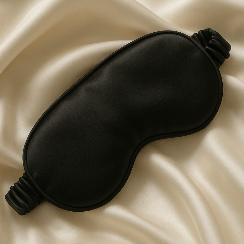 eyes down™ black silk eye mask
